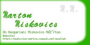 marton miskovics business card